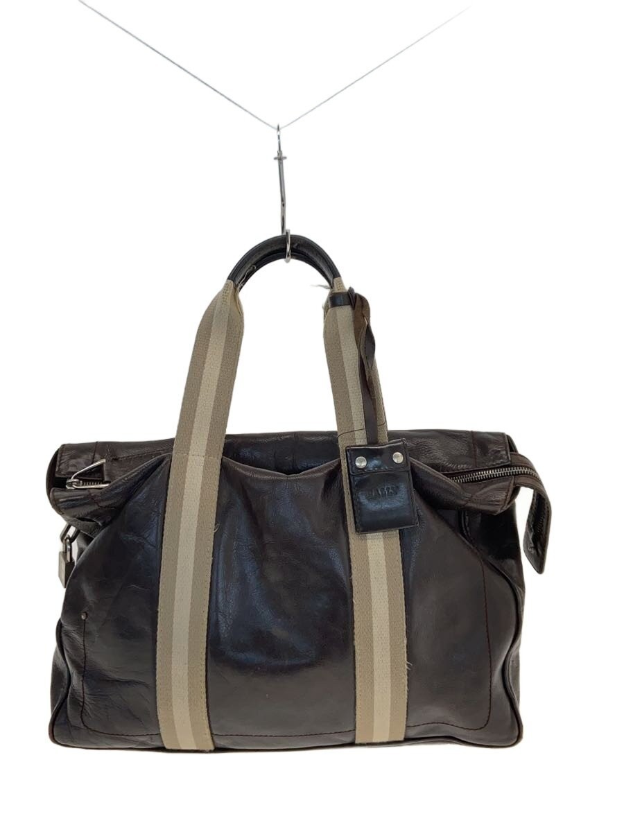 BALLY Shoulder Bag Tote Bag Brown Leather 28x38x9cm pre-owned