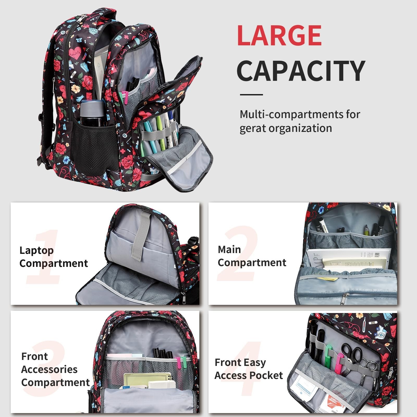 Nurse Backpack for Women – Stylish Laptop Work Bag, College & Hospital Essential