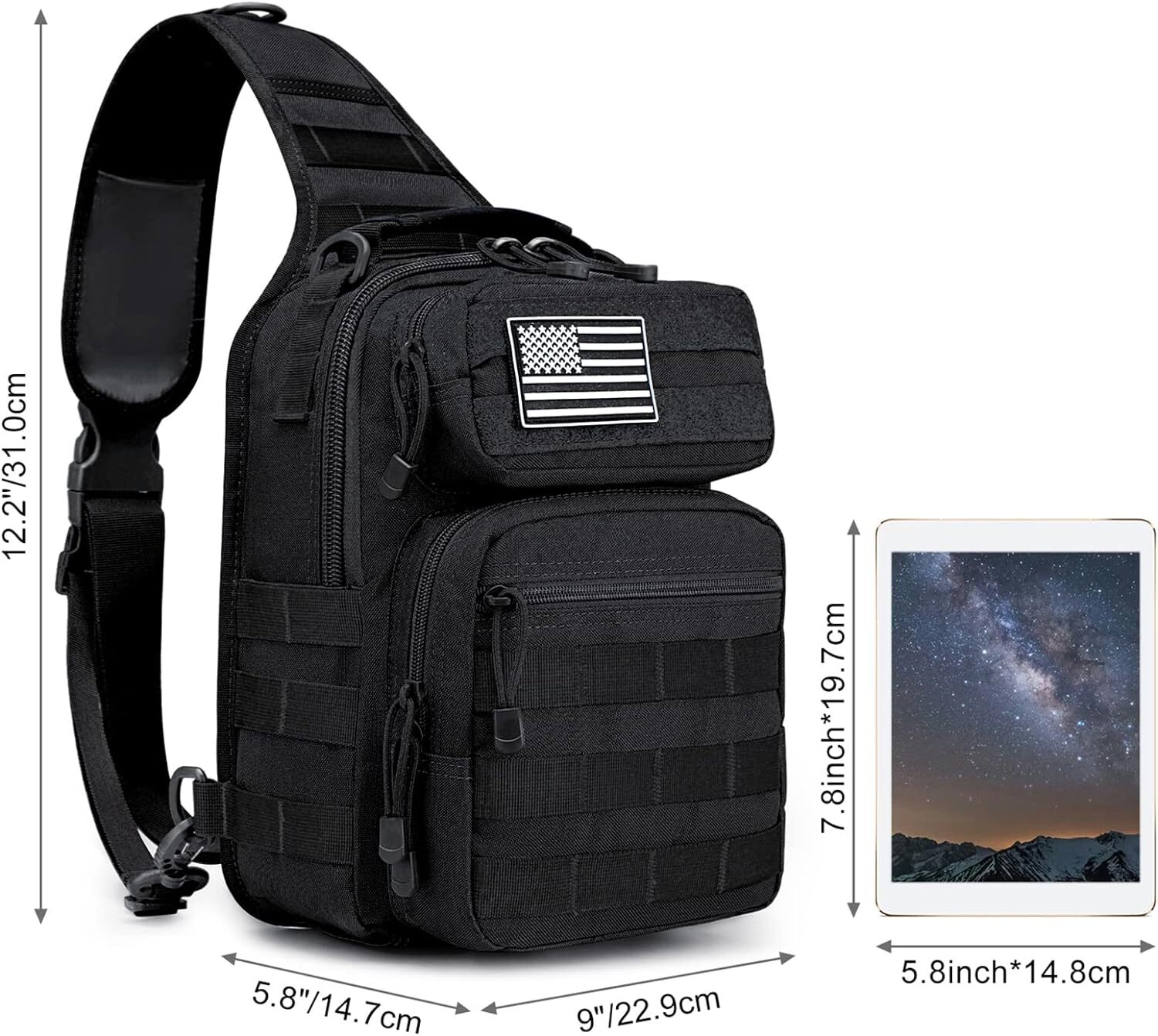 Tactical Shoulder Sling Bag EDC Crossbody Chest Bag Men Molle Assault Range Bag