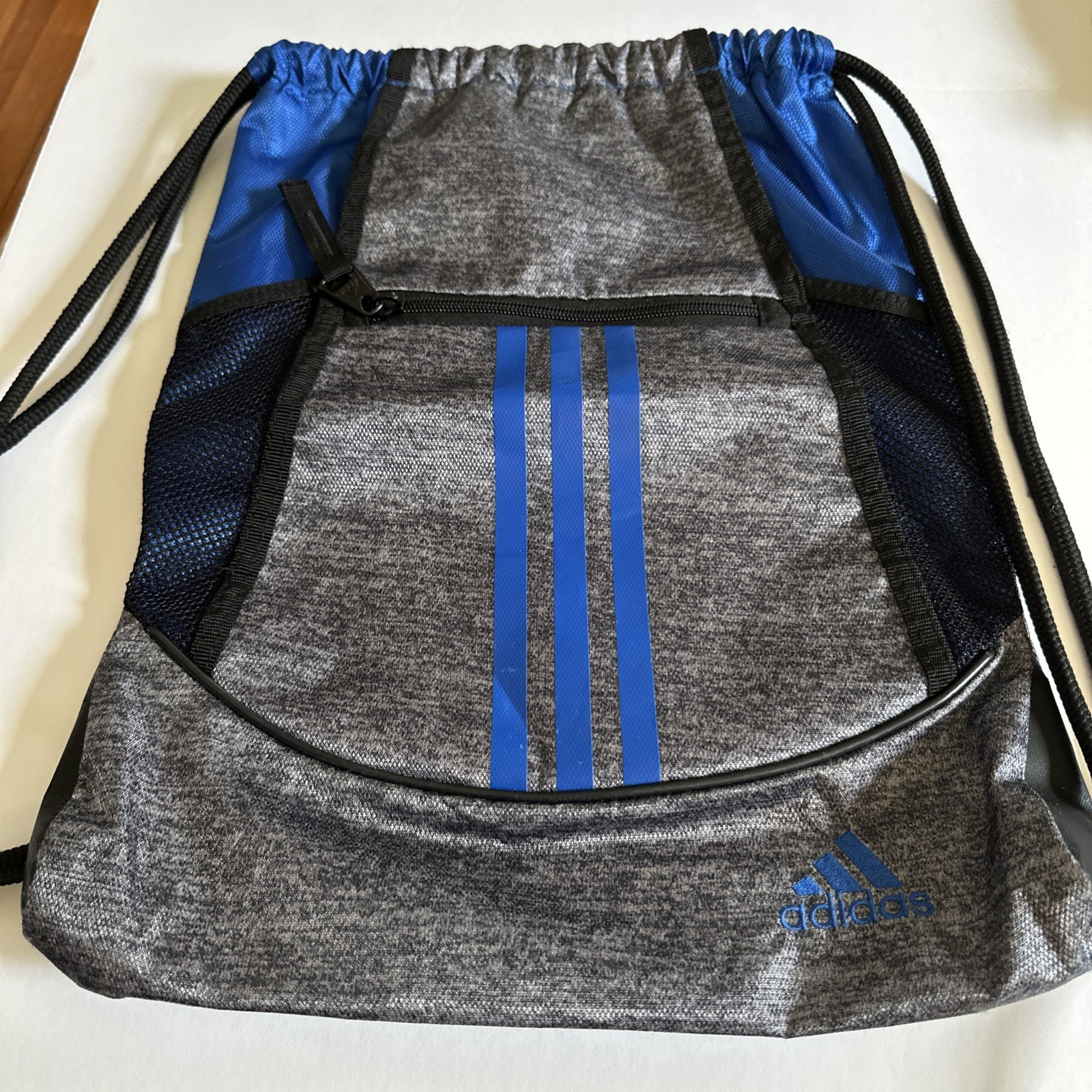 Adidas Alliance II Sackpack Bag Bold Blue Shoe String Media Safe Lined Pocket