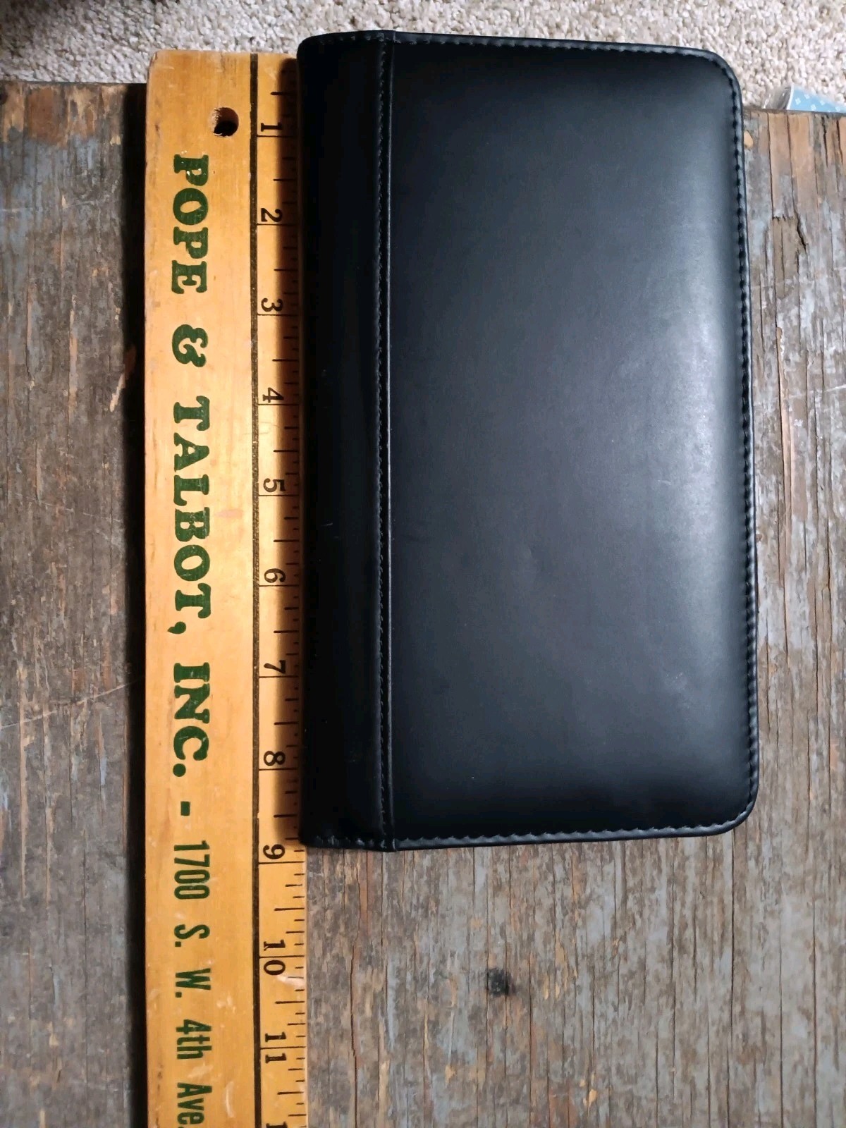 Gemline Leather Travel Leather Wallet Black EUC *See Description