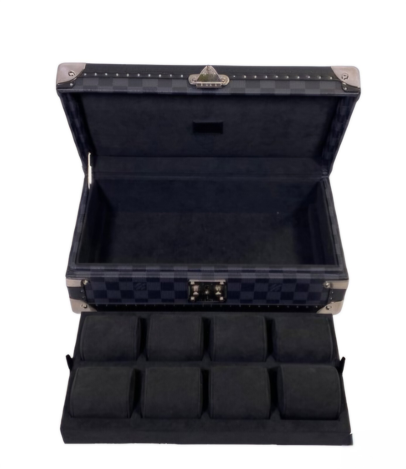 Louis Vuitton 8 Watch Case Damier Graphite Black N48226 NEW Retail $7450