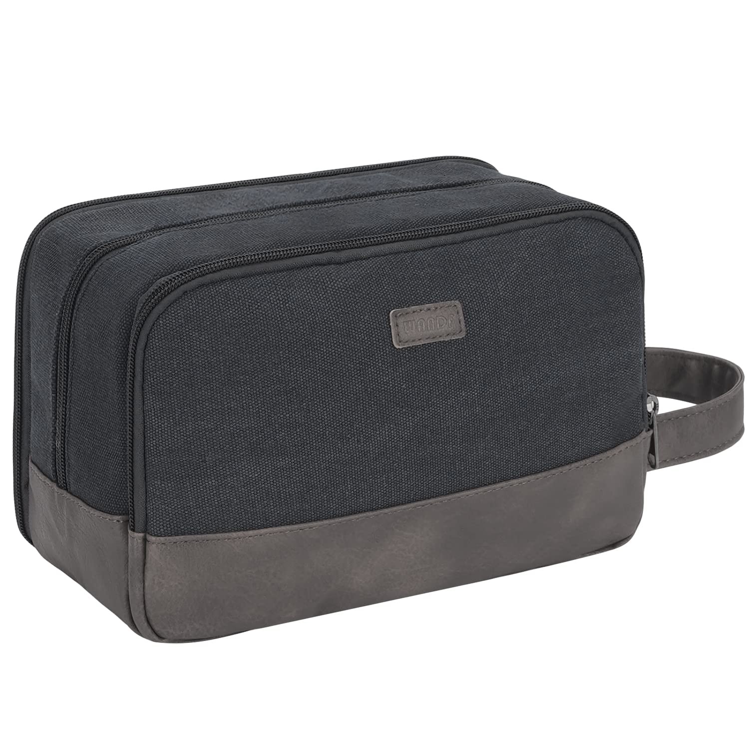 WANDF Travel Toiletry Bag for Men Large Toiletries 9.8*5.1*6.3 inches, Black