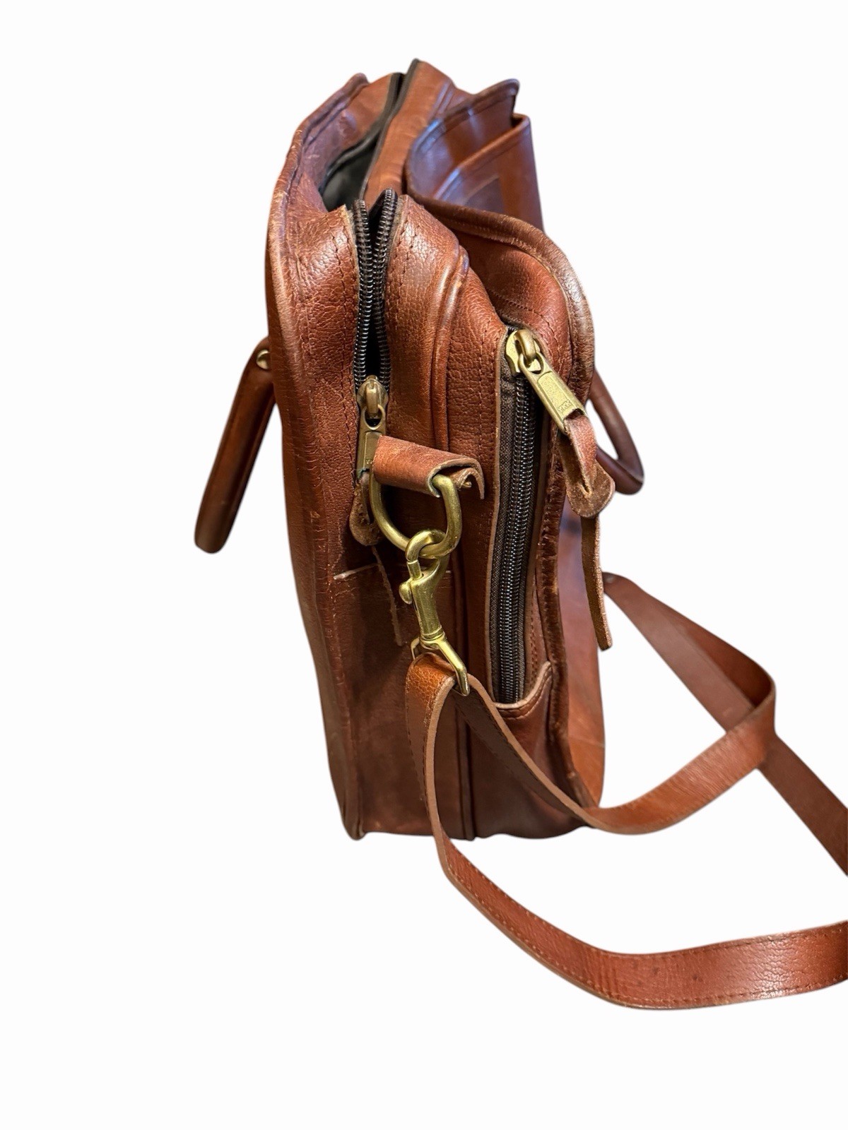 VINTAGE ORVIS Leather Briefcase Messenger Laptop Bag – With SHOULDER STRAP