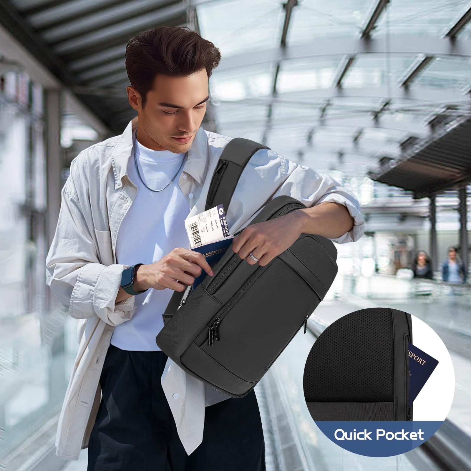 Business Backpack for Men Lightweight Commute Laptop Backpack Anti-Theft Wate…