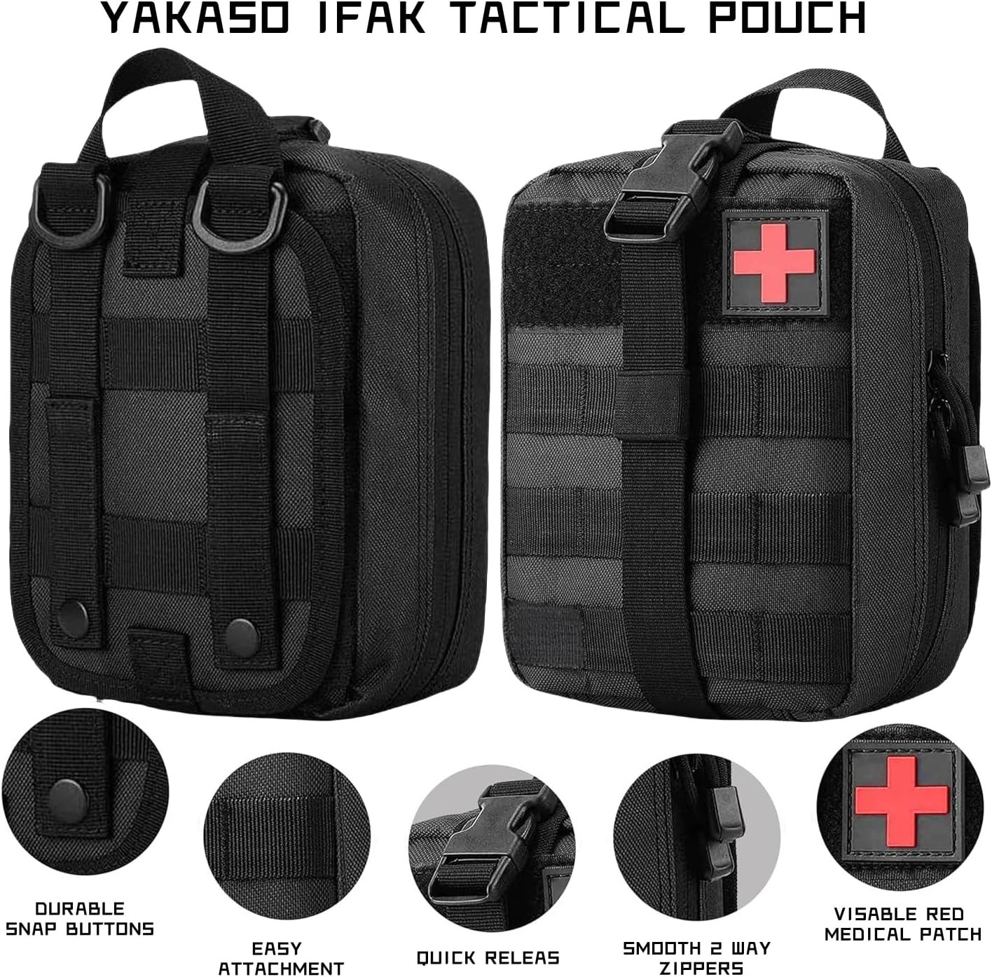 Tactical Molle IFAK Pouch – Tear Away Rip Away Survival First Aid Medical Pouch