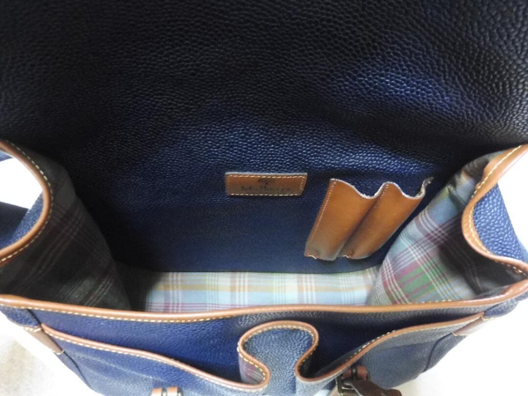 Mulberry England Navy Leather Game Bag Shoulder Bag Men’s Fishing Country