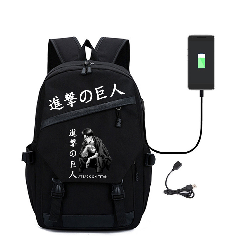 Anime Attack on Titan Men zip Backpack School bag Laptop Shoulders Bag Knapsack