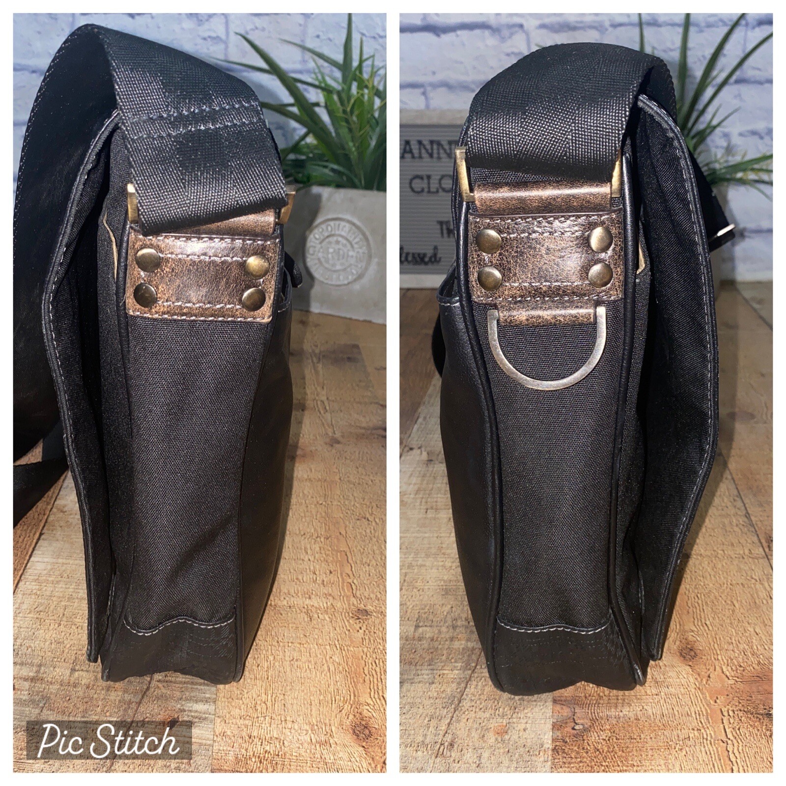Boconi Black Leather Garth Slim Mailbag Messenger Laptop Bag with Shoulder Strap