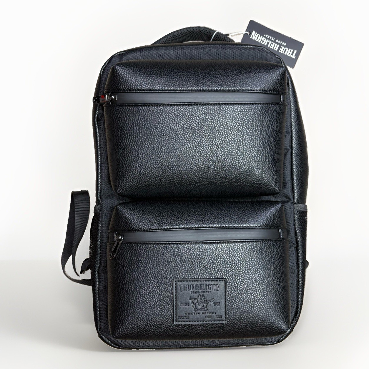 NWT True Religion Black Backpack Zip Closure Adjustable Strap Outer Pockets