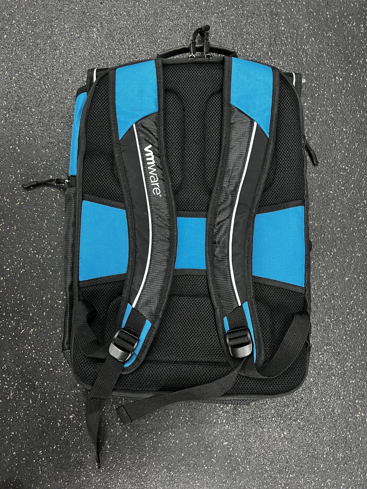VM Ware Backpack Messenger Bag Black and Blue with Thermos 19in x 14in x 7in