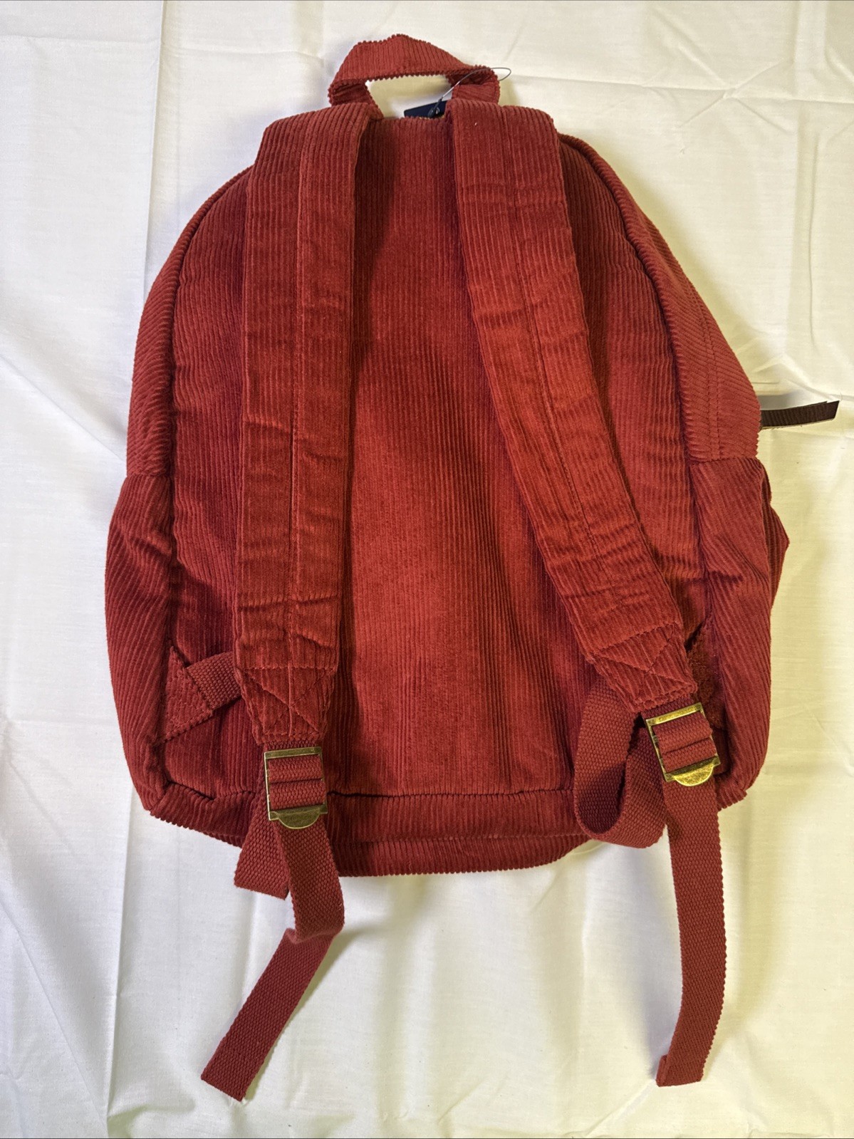 POLO RALPH LAUREN Red Corduroy Backpack, Bag. Logo, Handle & Straps-NEW
