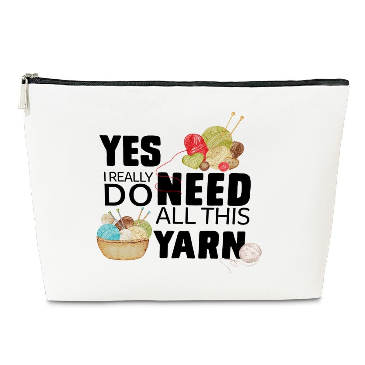 JioJio Chan Yarn Makeup Bag, Crochet Bags 10 Inches W x 7 H, Style 04