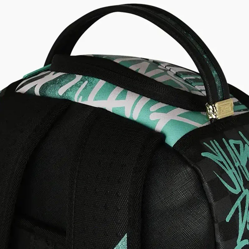 SPRAYGROUND LIMITED EDITION BACKPACK SPRAY POETRY III BLACK AQUA TEAL GRAFFITI