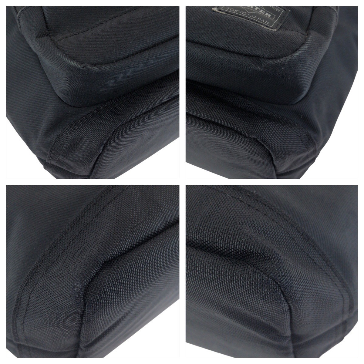 PORTER Front Tote Bag Handbag Black Nylon Yoshida Kaban Japan Men W26-34cm H22cm