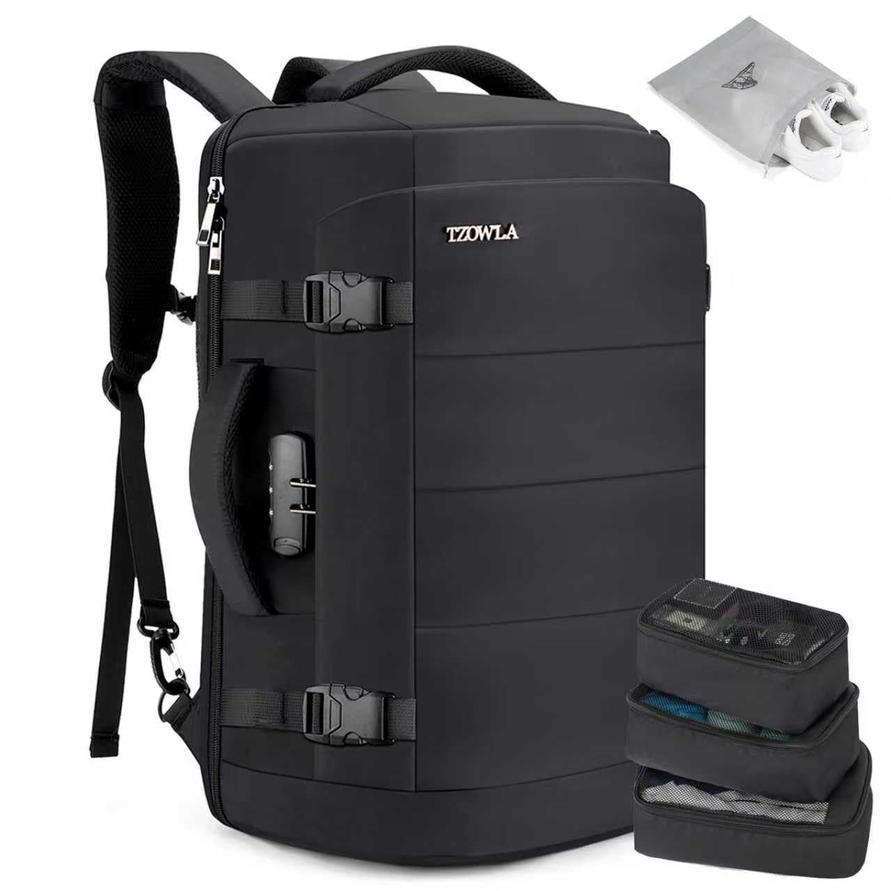 40L Expandable Travel Laptop Backpack, Flight Approved, Anti-Theft Design