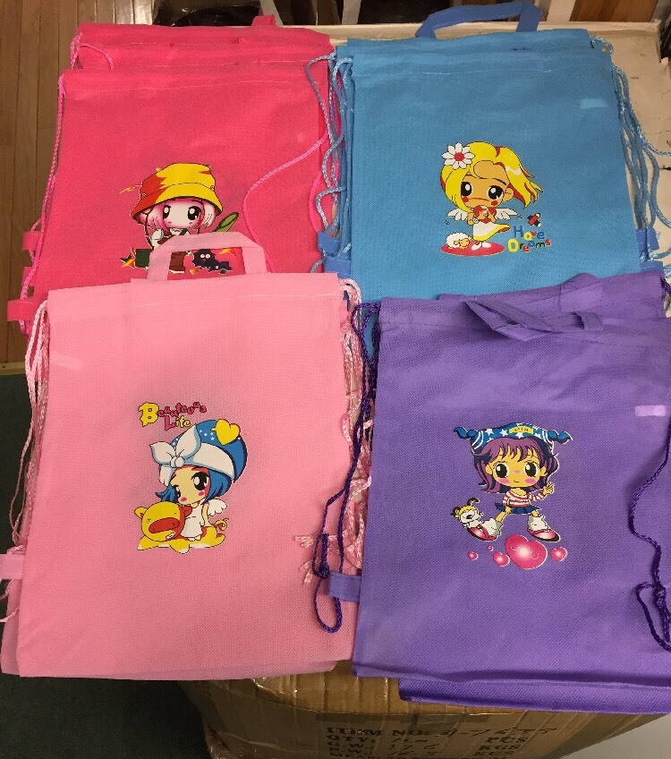 12 – Children’s Backpacks Drawstring Wholesale Kid School Bags Party Favor