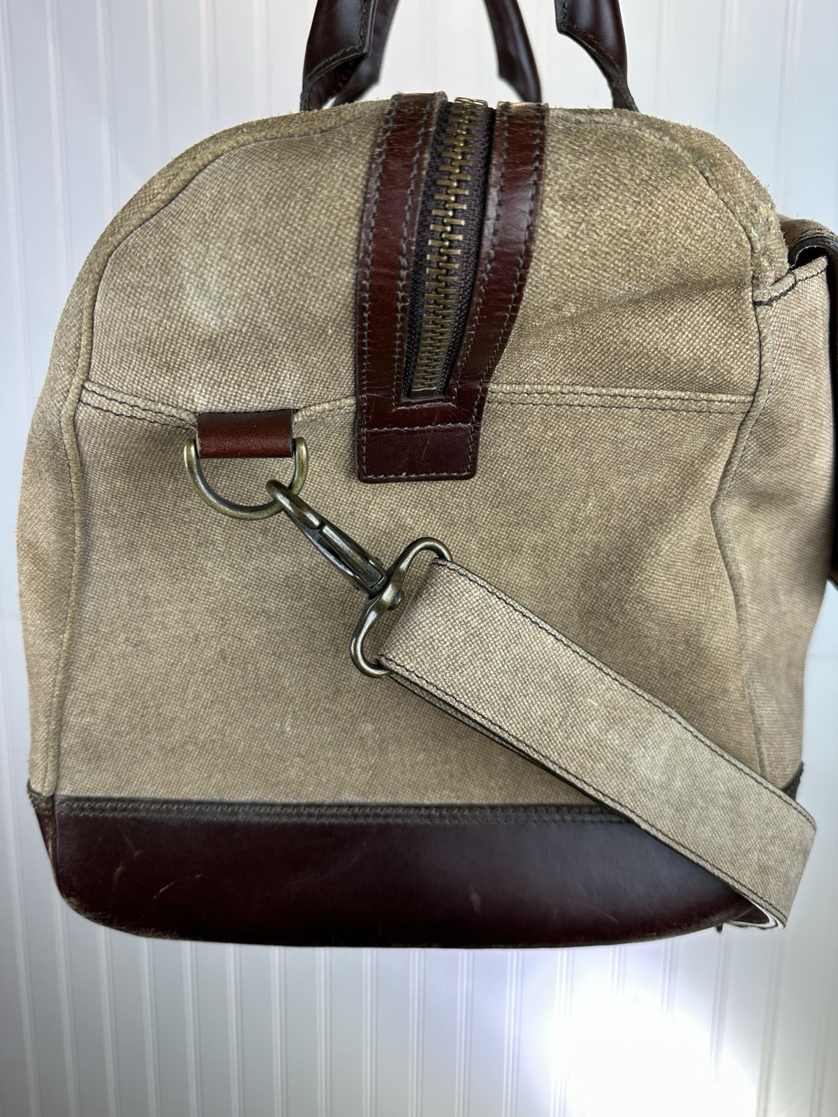 Johnston & Murphy Canvas and Leather Travel Duffel Bag – Large 20 x 12 x10