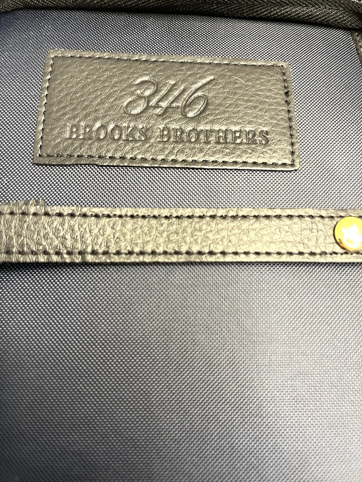 BROOKS BROTHERS 346 Black Zip Around Travel Tie Case – 16″ X 6”