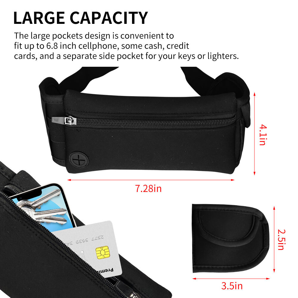 Waterproof Running Belt Fanny Pack Waist Pouch Outdoor Camping Hiking Zip Bag
