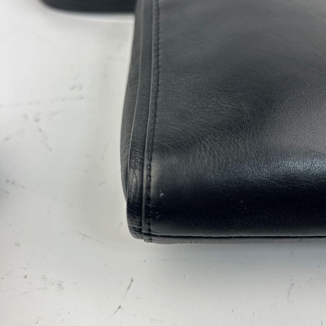 [Good Condition] Paul Smith Shoulder Bag Leather Branded Color Edge Black