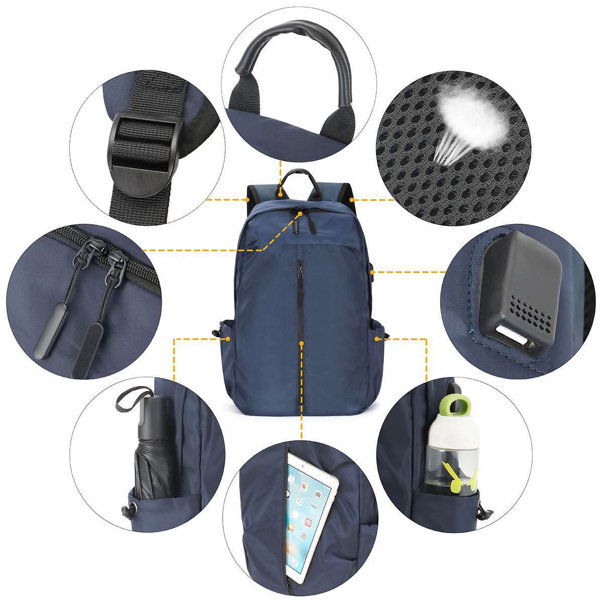 Fashion Men Utility Bag Laptop Shoulder Bag Daypack Backpack Casual Student LAVA