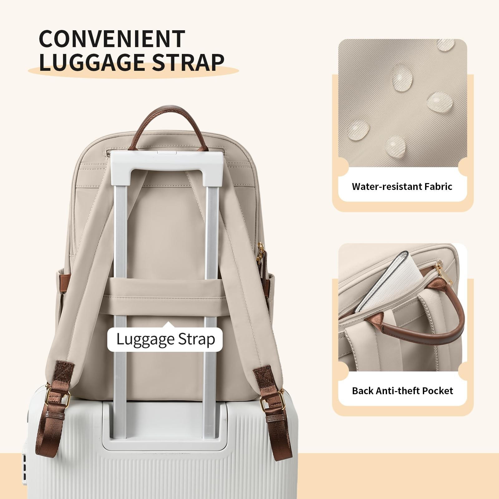 Laptop Backpack Separate Compartment Fits 14 Inch Notebook Casual Daypack Work