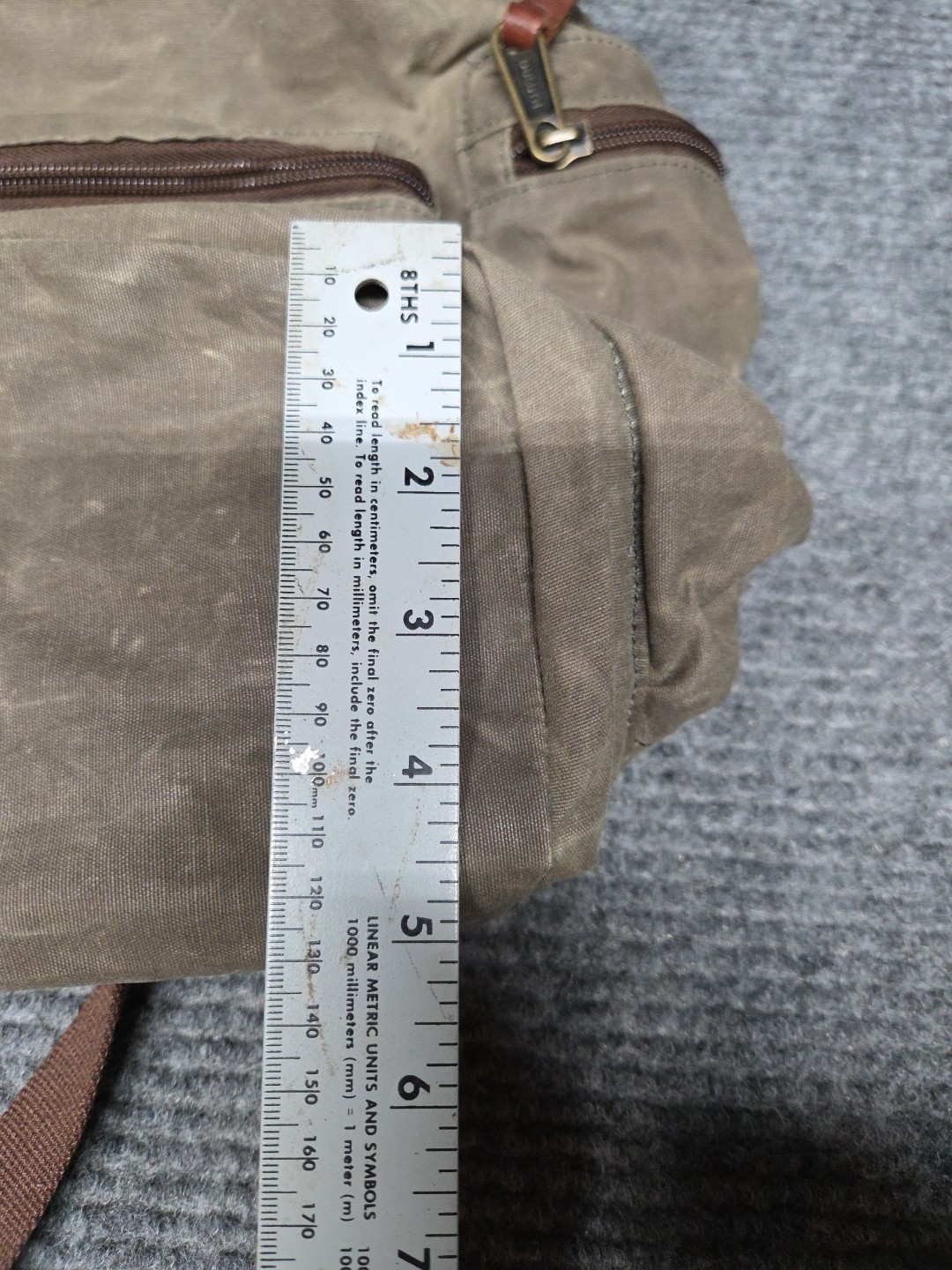 Duluth Trading Co Backpack Satchel Brown Oil Cloth Hiking Duffle Bag