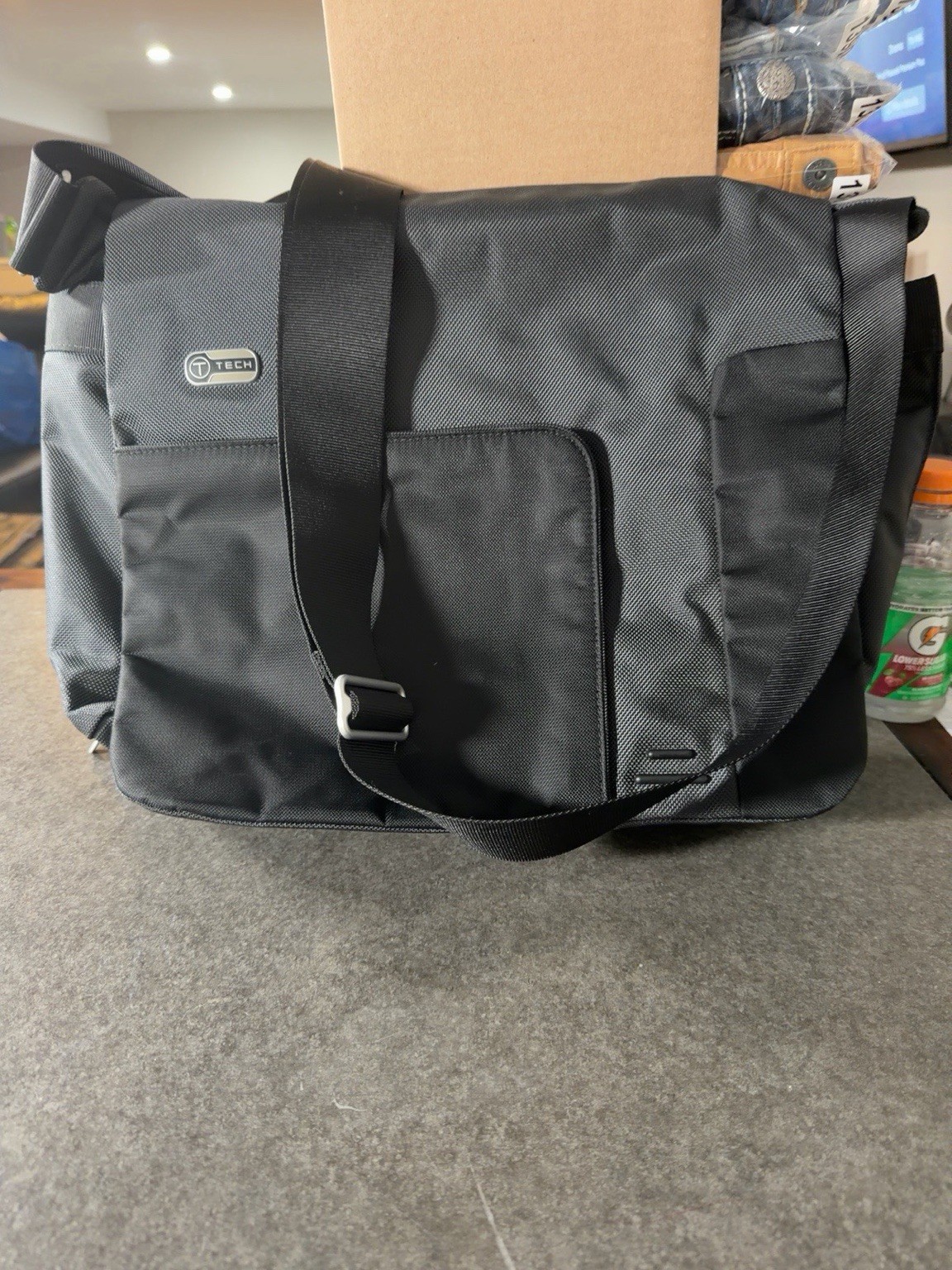 T-Tech Tumi Ballistic Nylon Messenger Laptop Bag Black Shoulder Bag Computer Bag