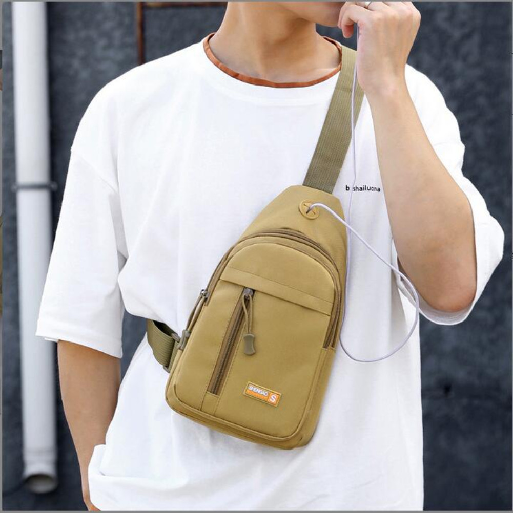 Sling Chest Bag Nylon Tactical Compact Crossbody Hiking Cycling Daypack Backpack