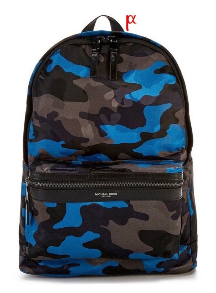 Michael Kors Kent Large Backpack Blue Midnight Camouflage Black Blue Multi