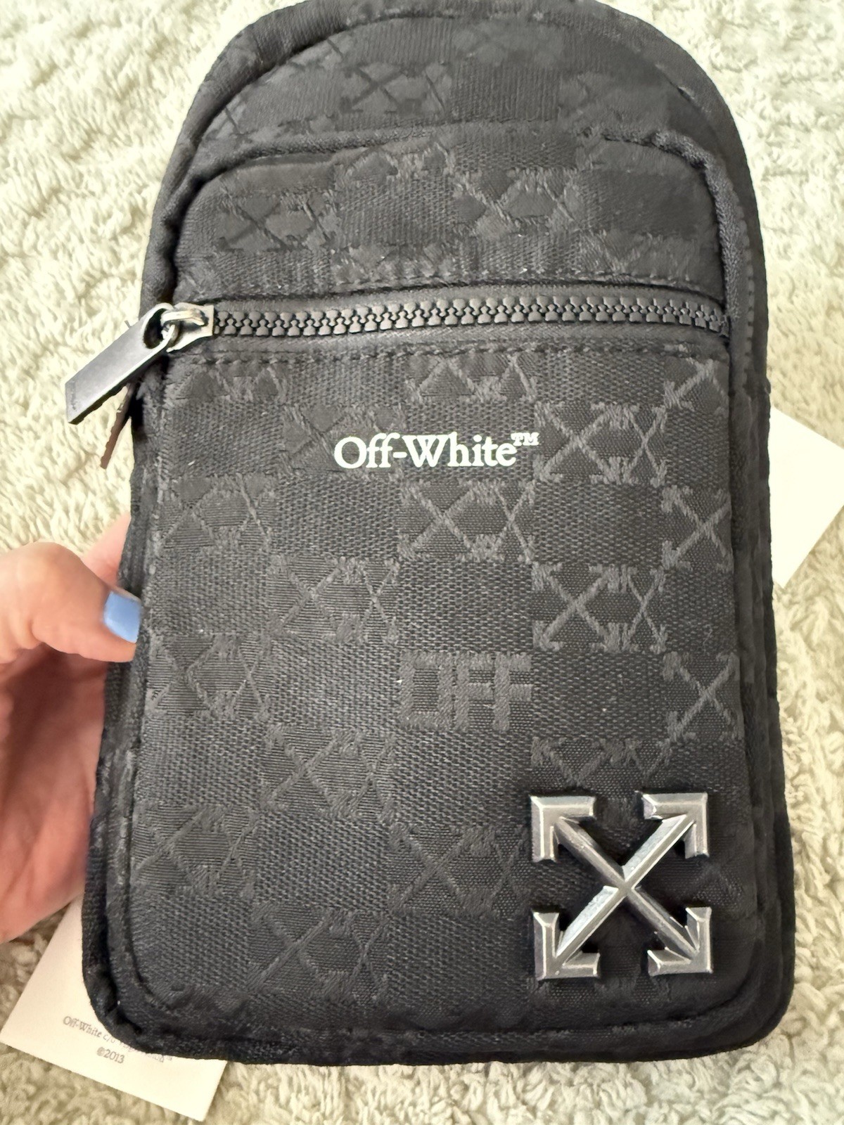 Off-White North/South Flight Multi Pocket Crossbody Bag