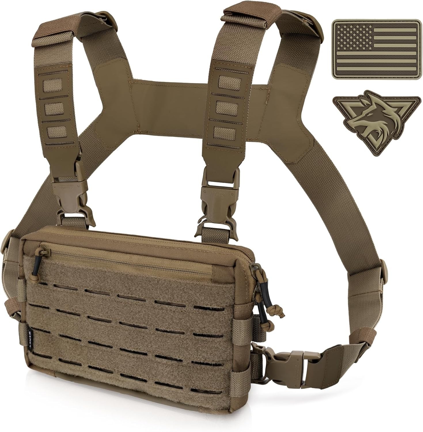 Tactical Chest Rig Pack for Men Running Chest Bag with Front Loop Airso…