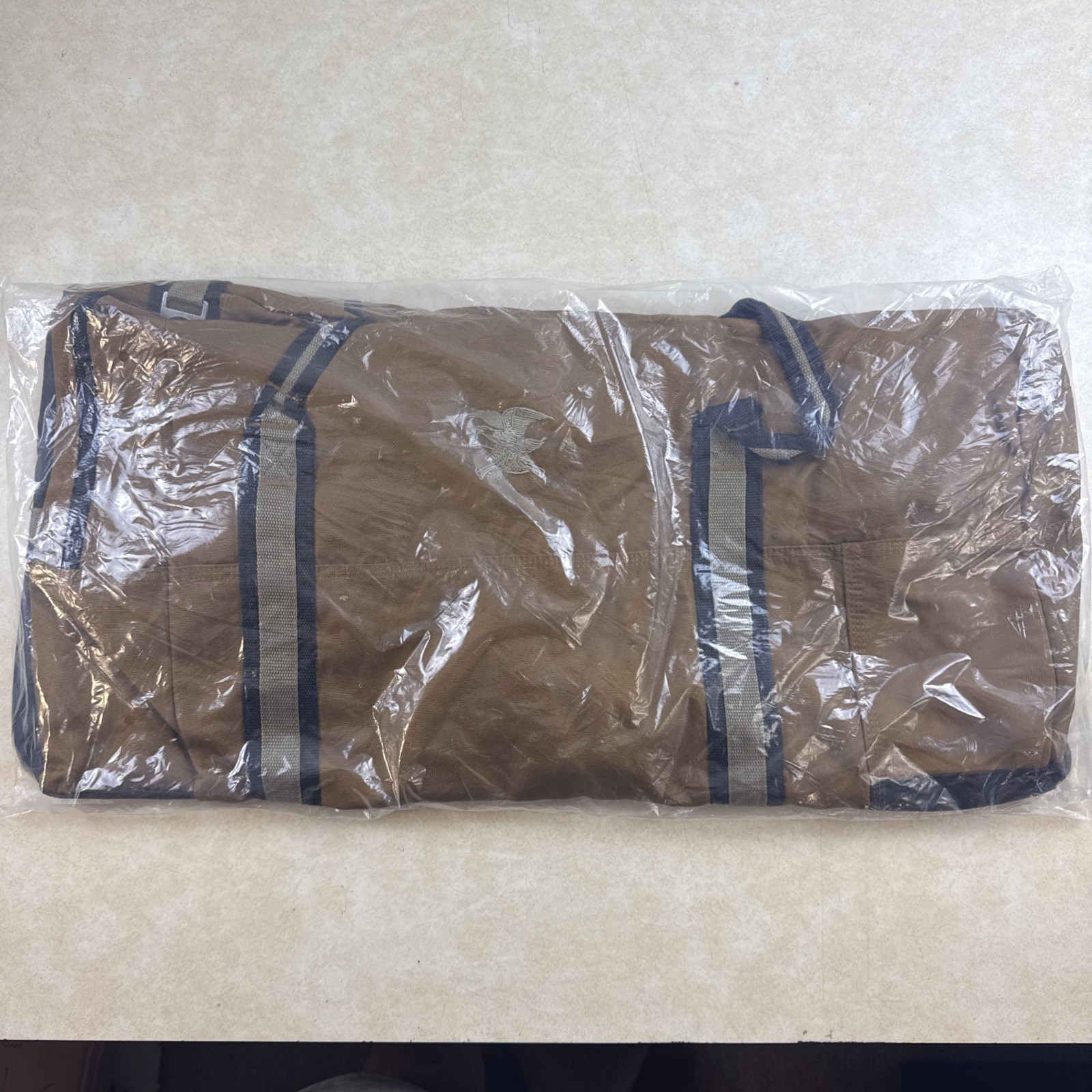 Large NRA Duffle Bag Brown Canvas 28” x 13” x 13” Tactical Promotional Durable