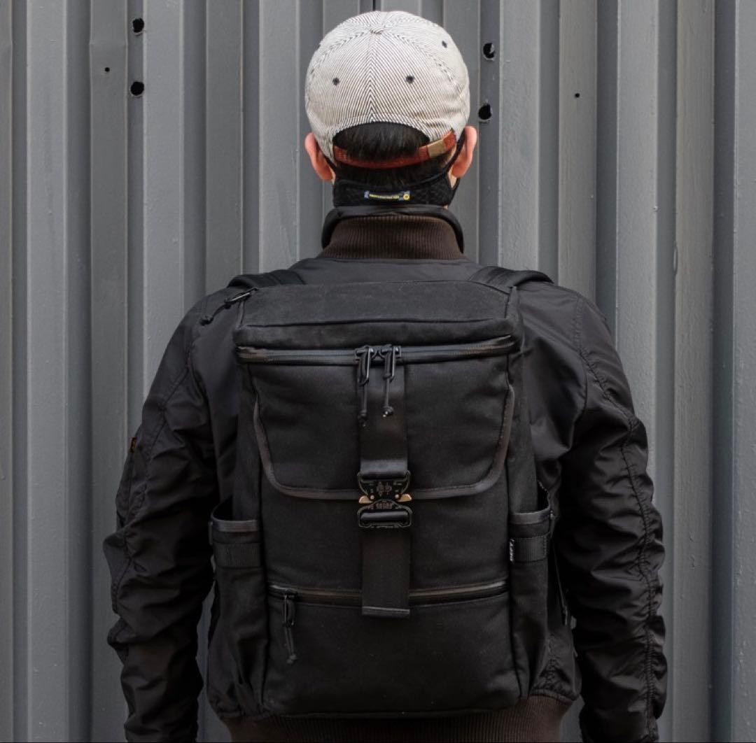 DEFY Menace Backpack Black Waxed Canvas Made in USA Vintage Condition
