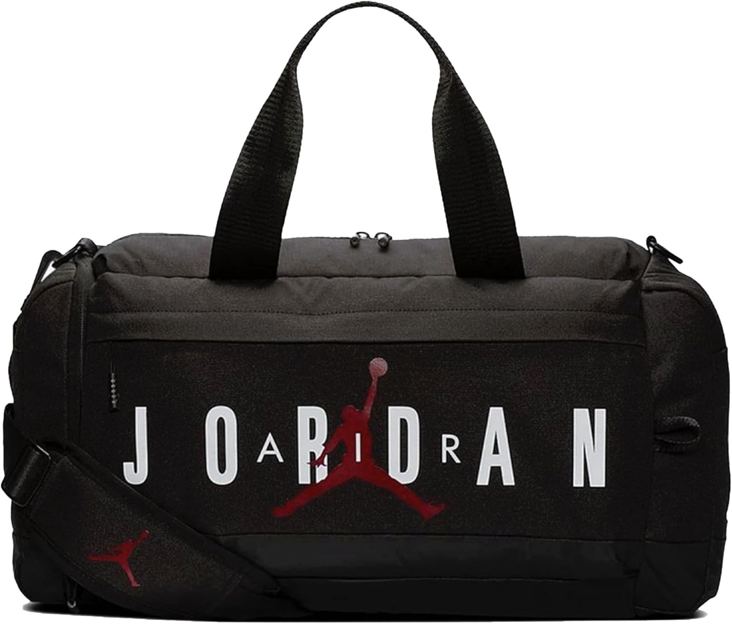 NIKE JORDAN SMALL BLACK RED GYM SPORT Duffel SM0168-023 BAG SHOE POCKET