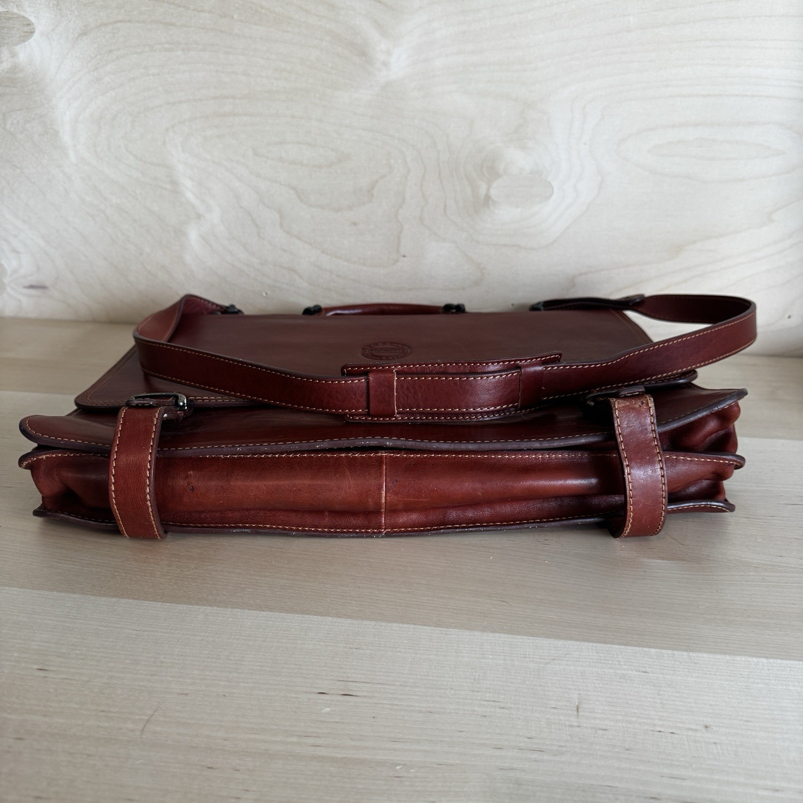 Pielnoble Rustic PR703 Leather Briefcase Made in Spain Pop Rocks Inc Rare