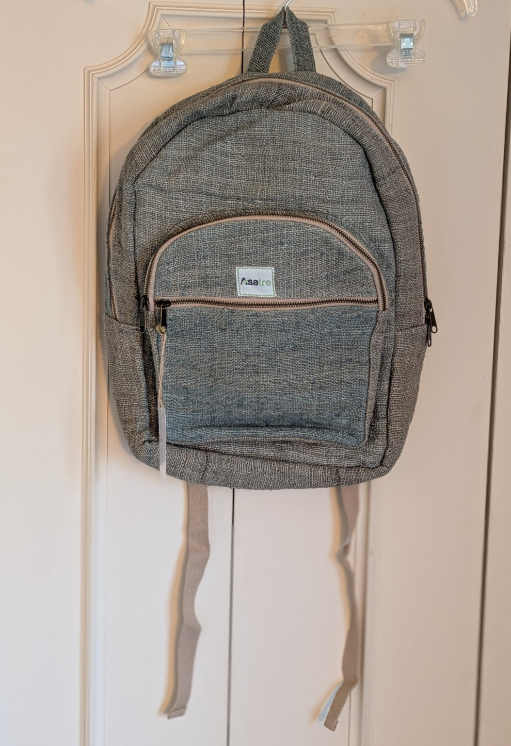 Asatre Hemp Backpack NWT Laptop/Tablet Pocket Bag Light Blue Cotton