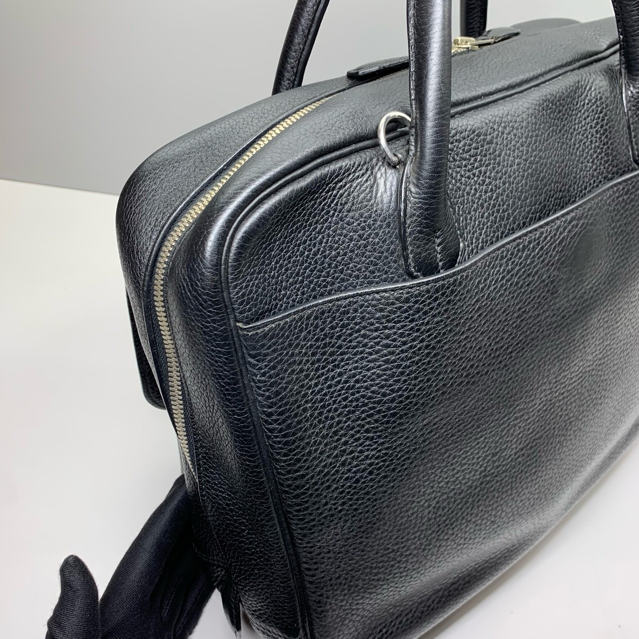 Hermes Pre-Owned Authentic Black Cowhide Briefcase No Shoulder Strap 35x26x10cm