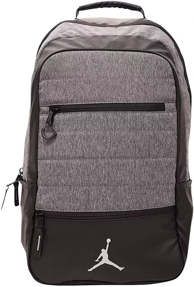 Air Jordan Nike Backpack Boys Men’s Heather Gray Black 15” Laptop 9A1944-GEH