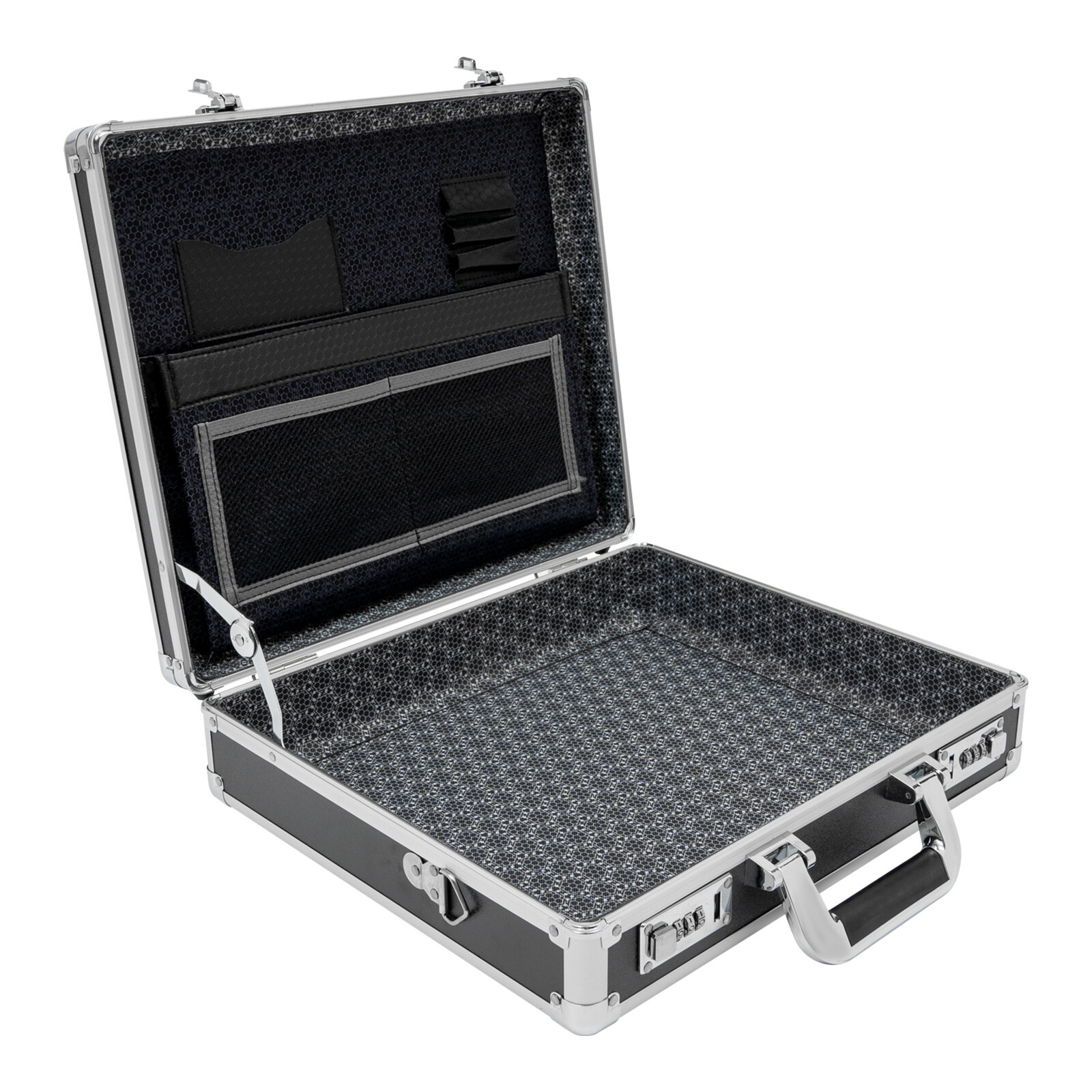 Aluminum Hard Case Big Capacity with Combination Lock Briefcase with Pocket