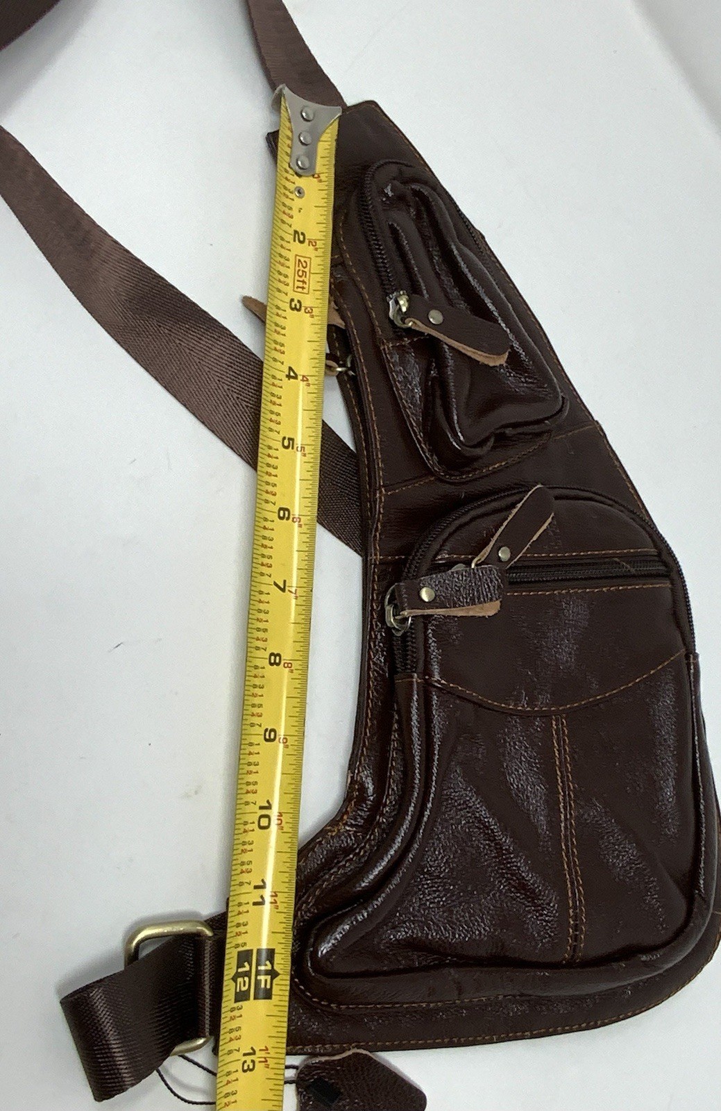 Genuine Leather Brown Sling/Backpack Bag for Men/Woman NEW