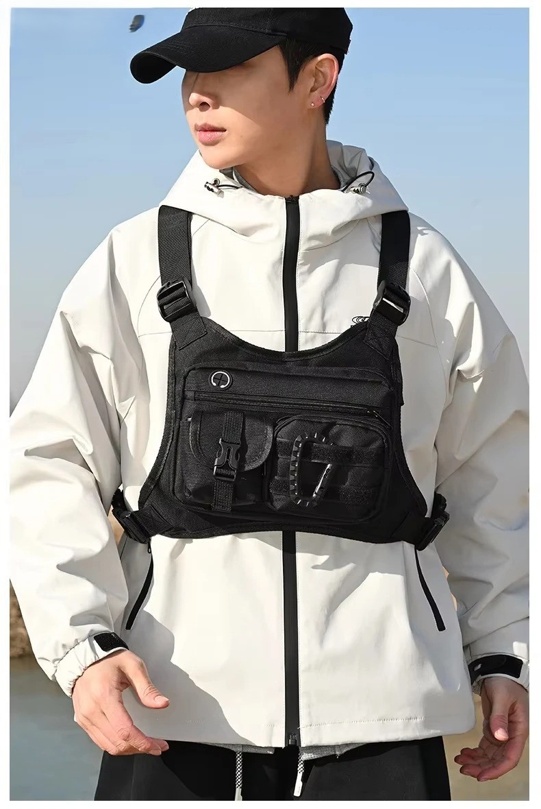 Running Chest Rig Bag Front Pouch EDC Pack Sports Vest for Men Women