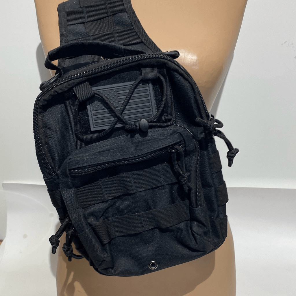 Men’s Black Detachable Strap Tactical Military Rover Slingback Shoulder Bag