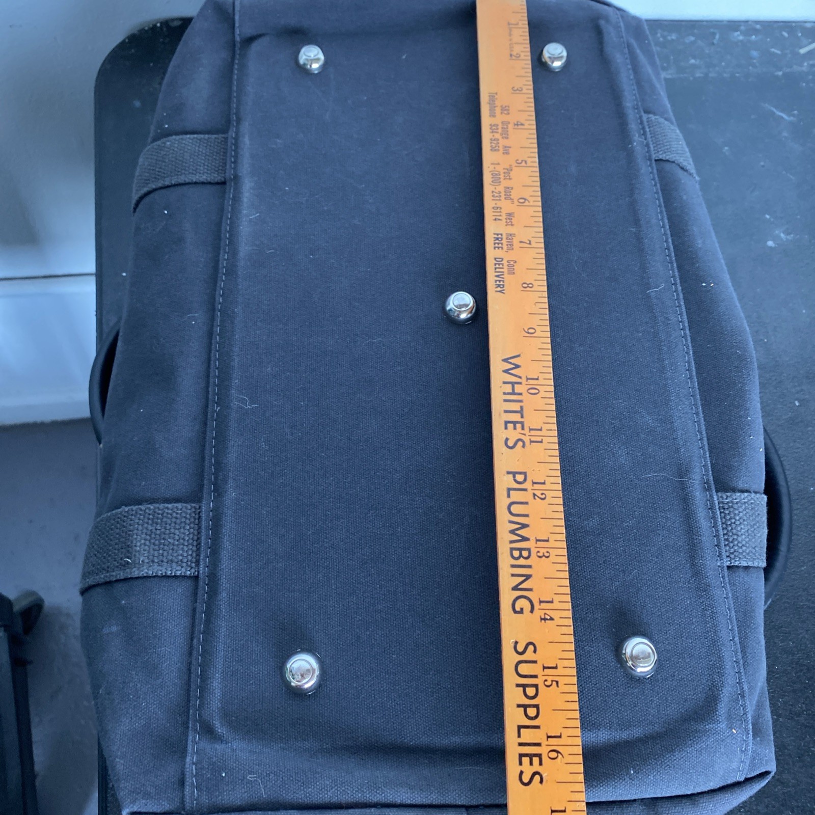 Scarborough & Tweed USA Branded Gray Canvas Bag Leather Handles – no strap