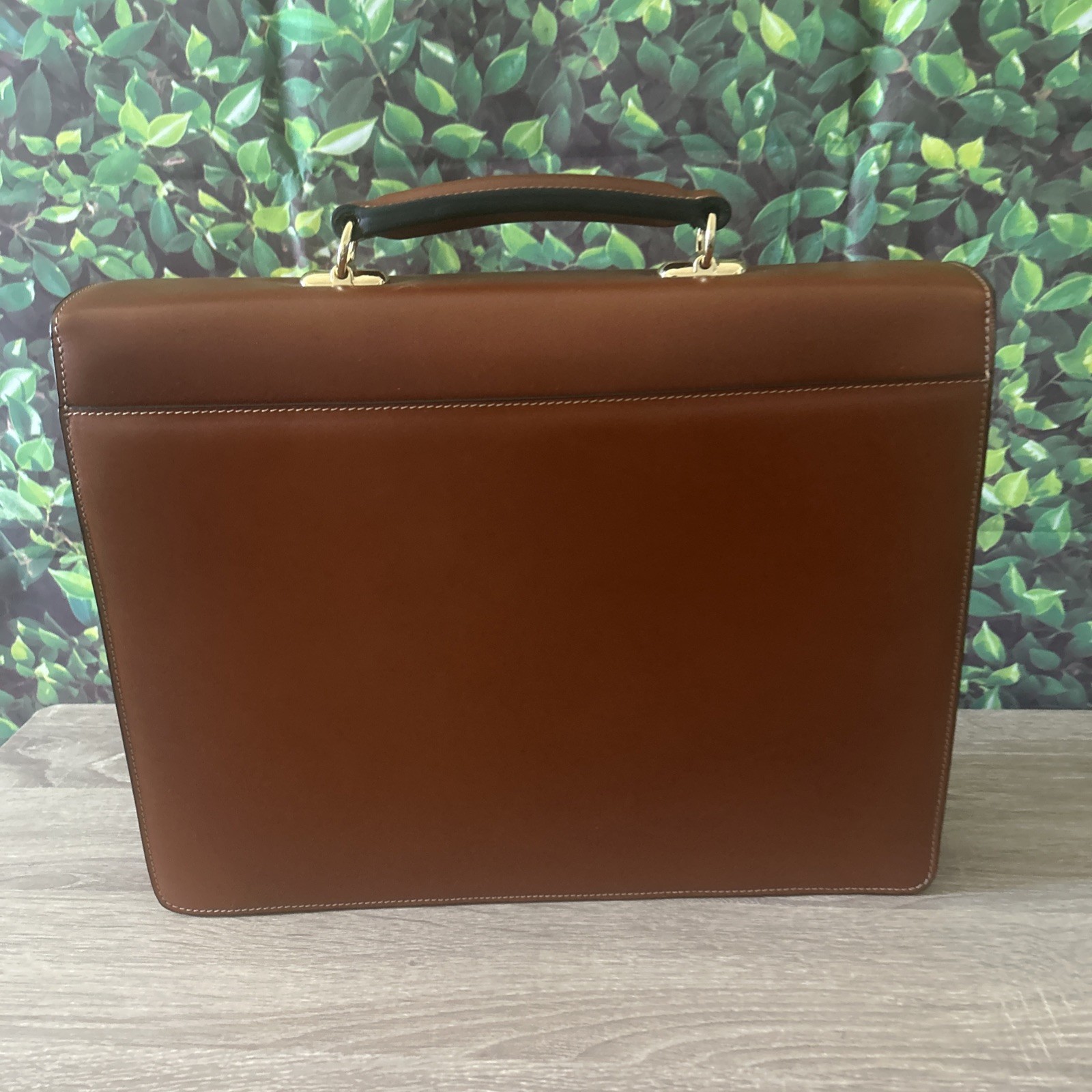 GOLDPFEIL Brown Leather Briefcase Portfolio Germany Gold Pfeil