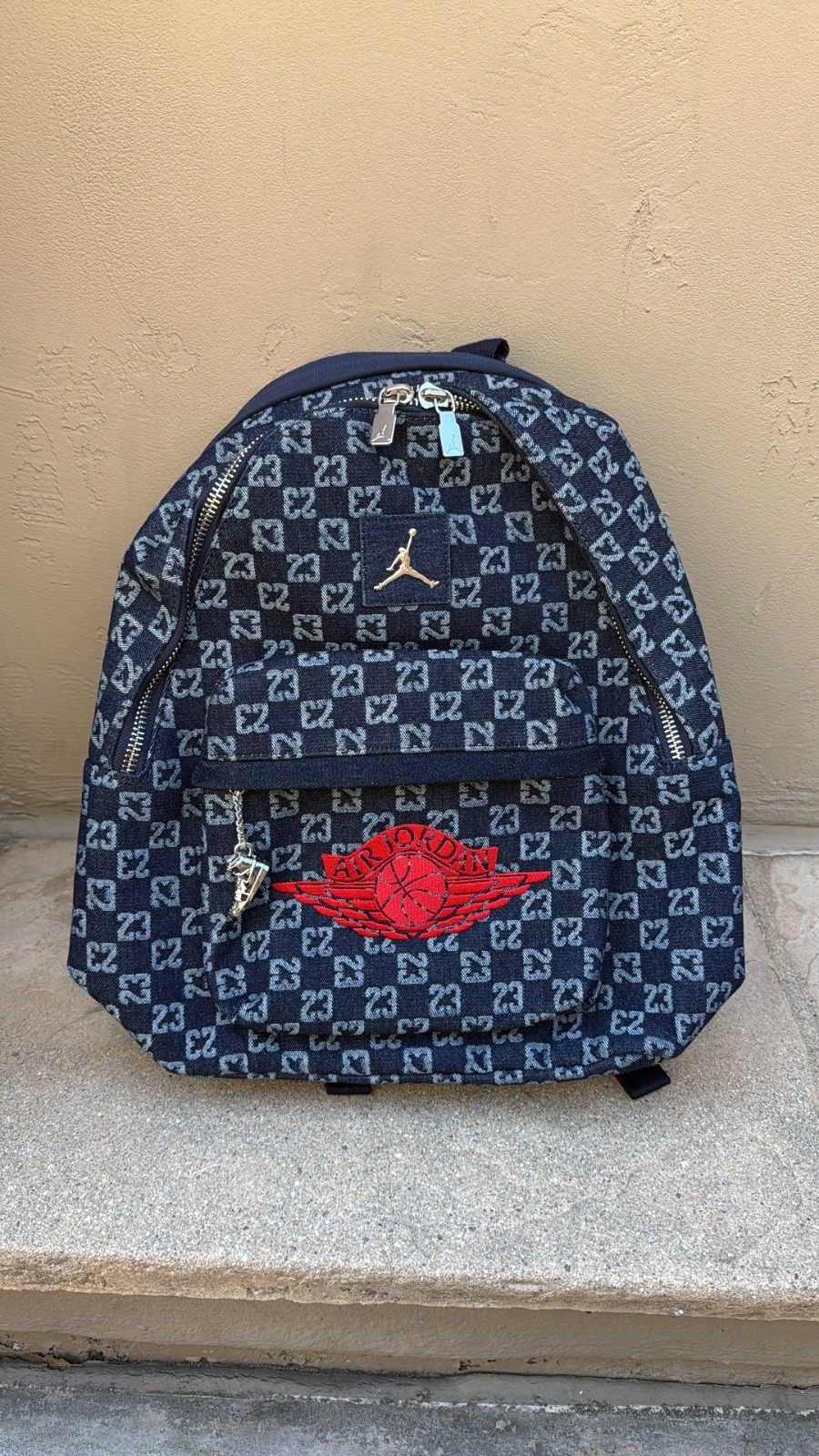 Nike Air Jordan Monogram Backpack Gym Bag MA9259-BHD Indigo Blue Laptop Sleeve