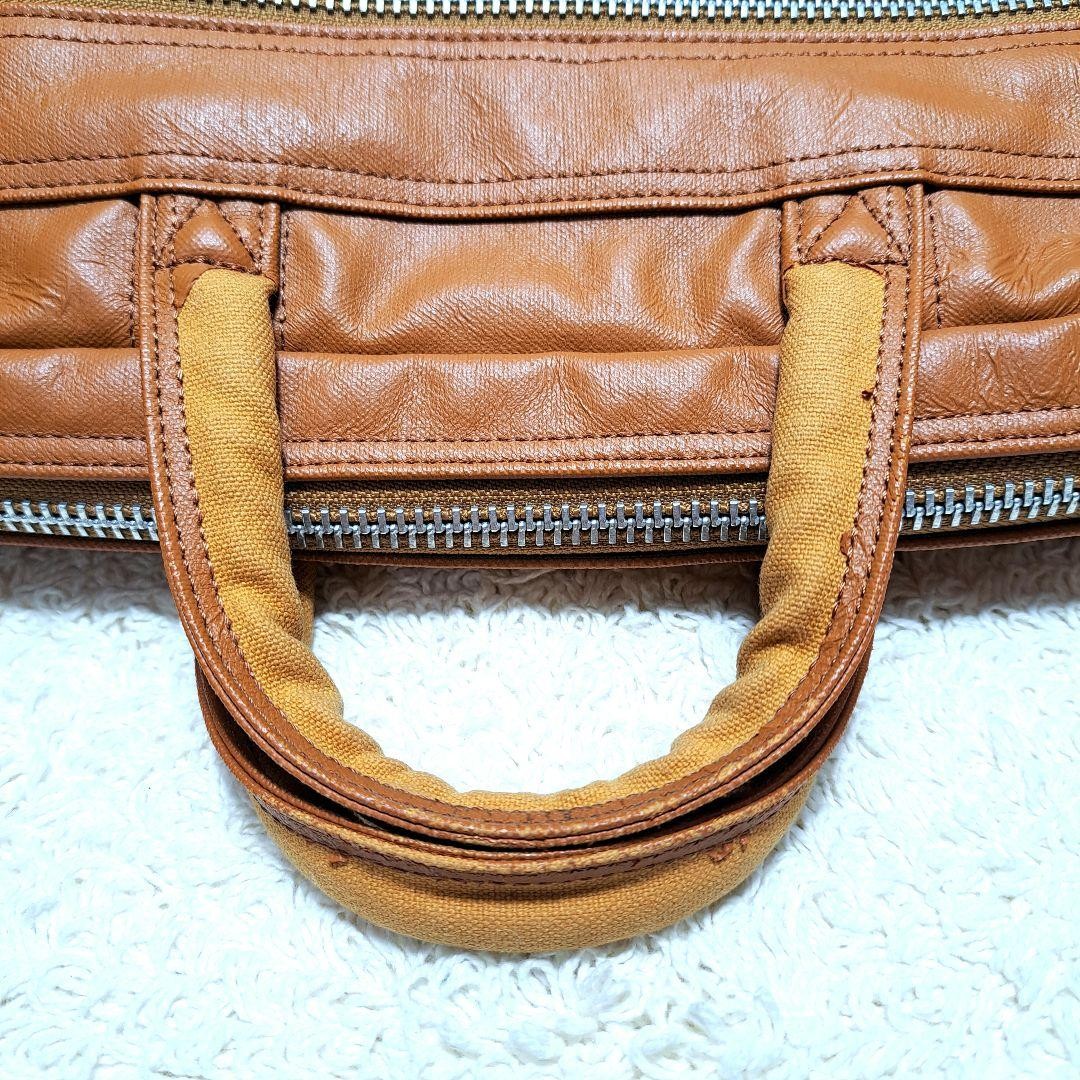 Authentic PORTER 2WAY Business Bag Briefcase 40cm x 29cm x 7cm Brown Damaged