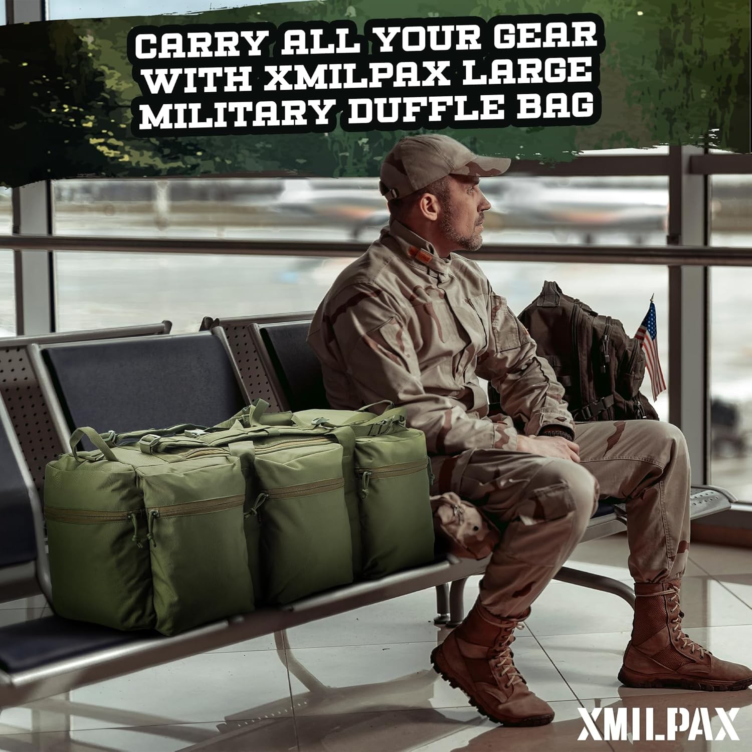 100L Large Military Duffle Bag Deployment Duffel Bag Sports Equipment Travel Lug