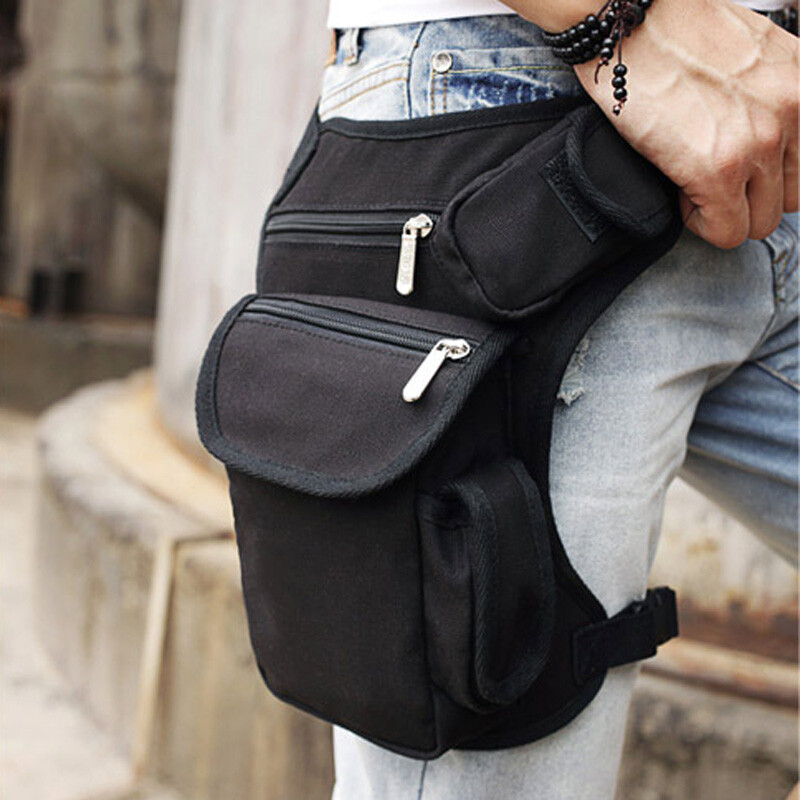 Tactical Canvas Waist Pack Travel Drop Leg Bag Military Hiking Camping Thigh Bag